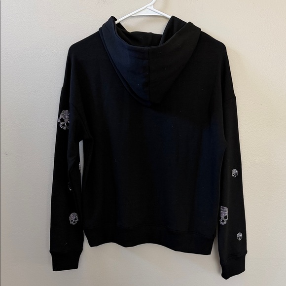 Marled, Skull Hoodie Sweatshirt, Black, Sz S - Picture 7 of 10